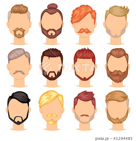 Beards vector portraite of bearded man with male haircut in barbershop and barbed mustache on Beards vector portraite of bearded man with male haircut in barbershop and barbed mustache on 41294485