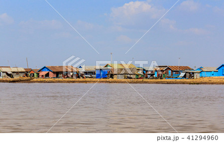 Houses in Village at Tonle Sap lake in Siem Reap,  41294960