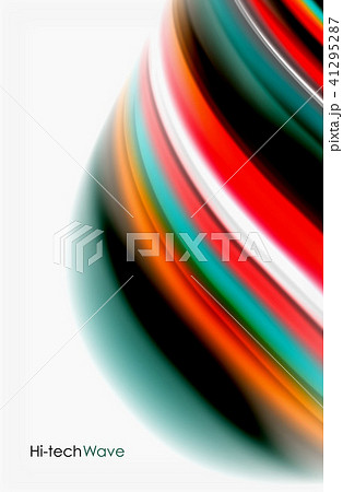 Rainbow color waves, vector blurred abstract background 41295287