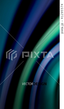 Fluid rainbow colors on black background, vector wave lines and swirls 41295574