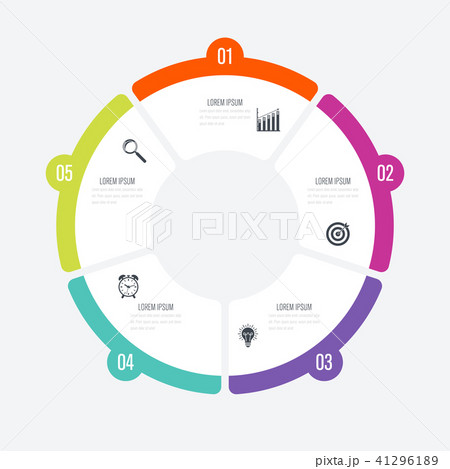 Infographics template 5 options with circle 41296189