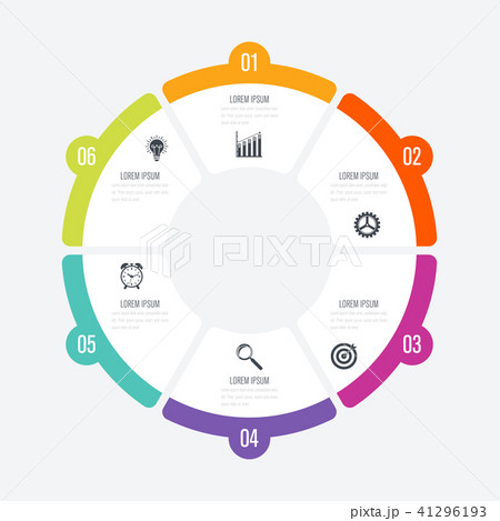 Infographics template 6 options with circle Infographics template 6 options with circle 41296193