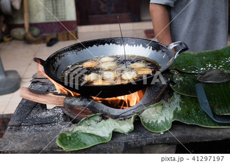 pancakes in the pan on the street 41297197