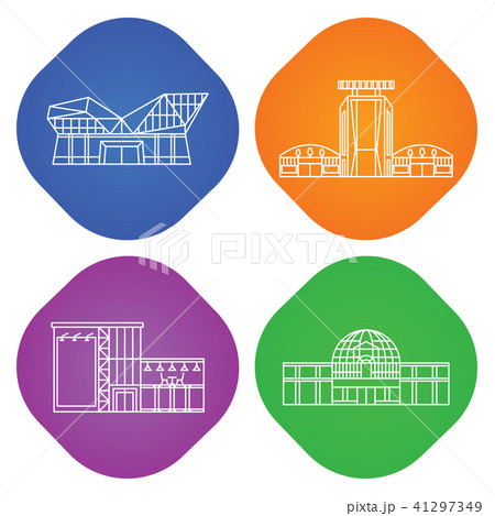 shopping center linear icons 41297349