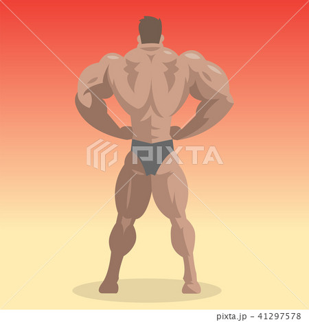 Bodybuilder sportsman vector characters muscular bearded man fitness male strong athlets model 41297578