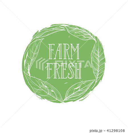 Farm natural product sign. Farm food floral label 41298108