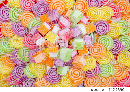 Topview short of colorful sweet sugar 41298904