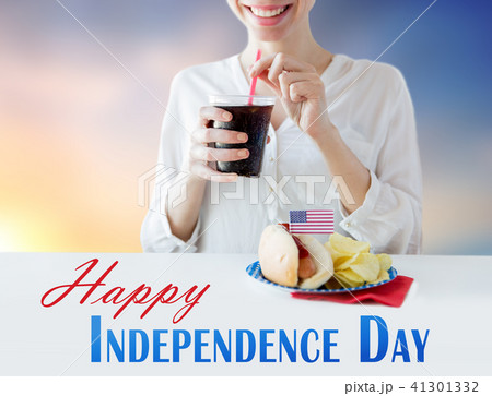 happy woman celebrating american independence day 41301332