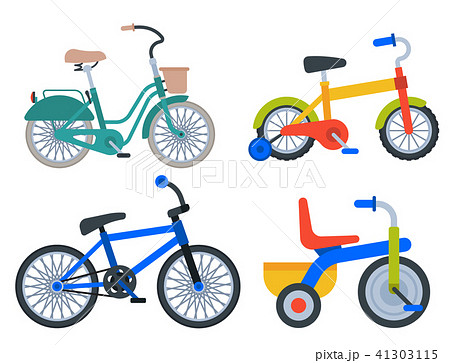 Bike sport bicycles vector transport style old ride vehicle summer transportation illustration 41303115