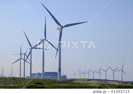鹿島工業地帯の風力発電と風車　風車　 41303715