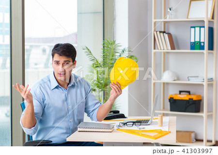 Construction engineer working on new project Construction engineer working on new project 41303997