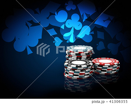 Casino chips stacks. 3d Illustration on blue background 41306355