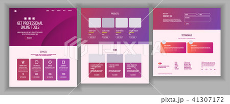 Web Page Design Vector. Website Business Style. Front End Site Scheme. Landing Template. Benefits 41307172