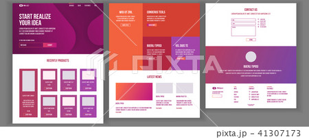 Web Page Design Vector. Website Business Graphic. Shopping Online Responsive Interface. Landing 41307173