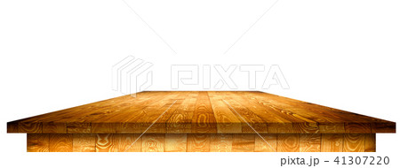 Empty wooden table perspective with clipping mask 41307220