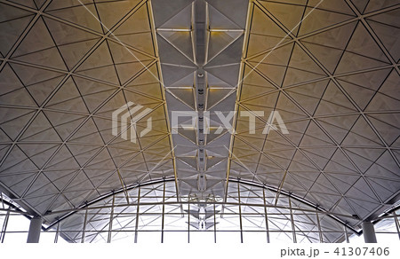 Interior and ceiling of airport terminal building Interior and ceiling of airport terminal building 41307406