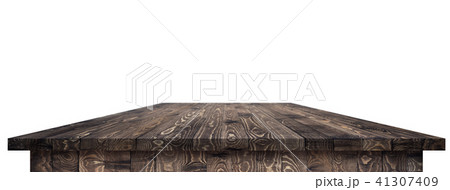 Empty wooden table perspective with clipping mask Empty wooden table perspective with clipping mask 41307409