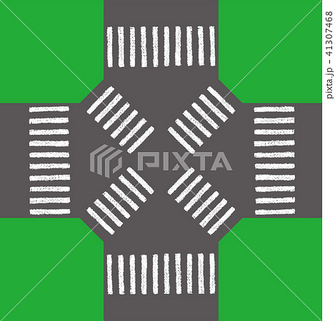 クレヨンで描いたスクランブル交差点 クレヨンで描いたスクランブル交差点 41307468