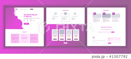 Main Web Page Design Vector. Website Business Concept. Landing Template. Working Team. Cloud Room 41307792