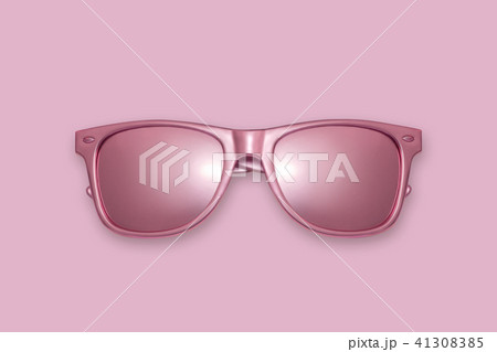 Golden sun glasses on a pink background. Creative concept, contemporary art. 41308385