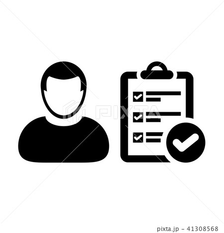 Checklist icon vector male person profile avatar  41308568