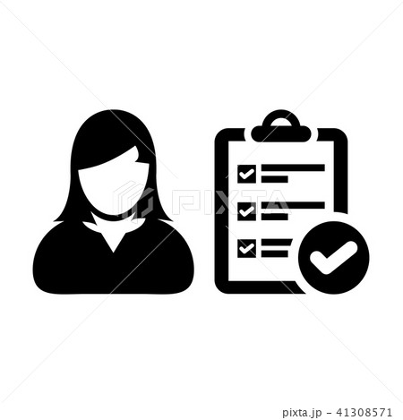 Checklist icon vector female person profile avatar 41308571