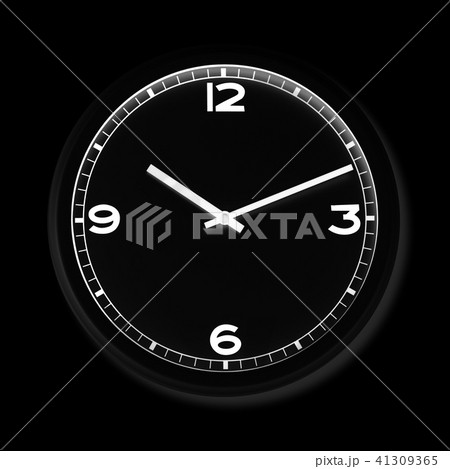 Black clock in a round shape Black clock in a round shape 41309365