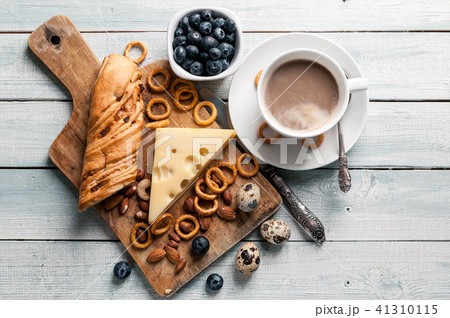 Cappuccino cup, Baguette with ham, cheese, nuts Cappuccino cup, Baguette with ham, cheese, nuts 41310115