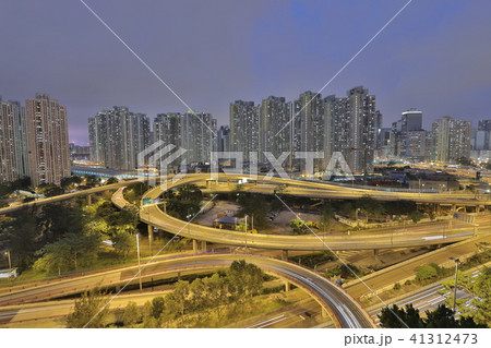 a night view Prince Edward Road traffic at hk 41312473