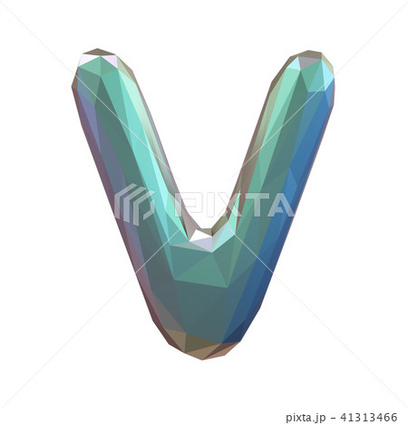 Capital latin letter V in low poly style isolated on white background Capital latin letter V in low poly style isolated on white background 41313466