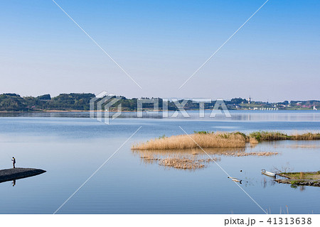 宮城の朝の長沼ダム 41313638