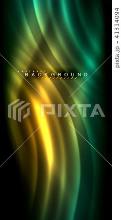 Neon glowing wave, magic energy and light motion background 41314094