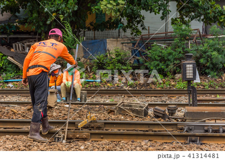 Restoration the railroad tracks for railway train Restoration the railroad tracks for railway train 41314481