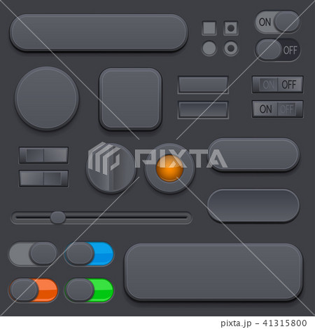 Black interface buttons. 3d set of icons 41315800
