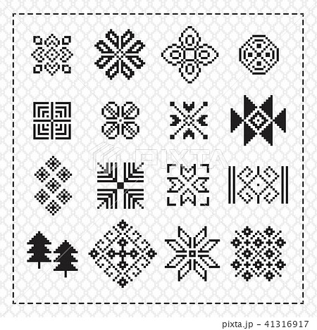 pixel ornament, vector set 41316917