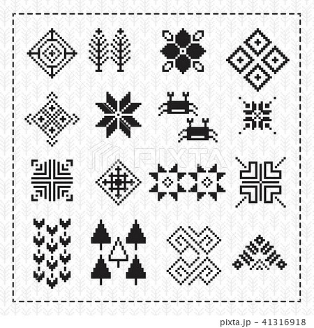pixel ornament, vector set 41316918