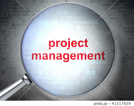 Finance concept: Project Management with optical glass 41317839