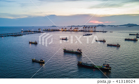 Aerial view tanker petroleum and gasoline storage. Aerial view tanker petroleum and gasoline storage. 41318024