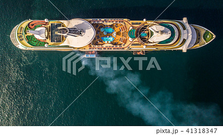 Aerial view cruise ship at sea, Passenger cruise 41318347