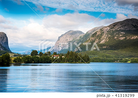 Norwegian fjord and mountains Lysefjord, Norway. Norwegian fjord and mountains Lysefjord, Norway. 41319299