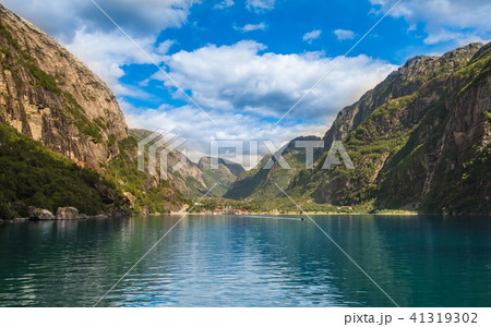 Norwegian fjord and mountains Lysefjord, Norway. 41319302
