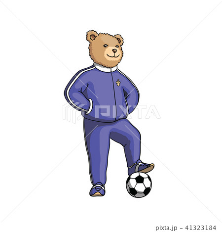 Bear football player stepped foot on soccer ball 41323184