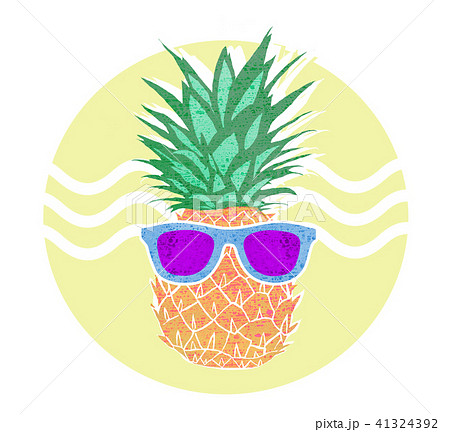 Summer Card Pineapple Fruit Background のイラスト素材