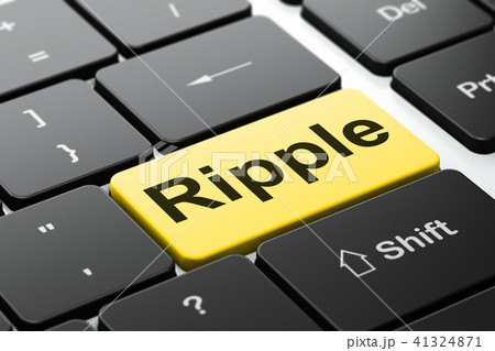 Blockchain concept: Ripple on computer keyboard background 41324871