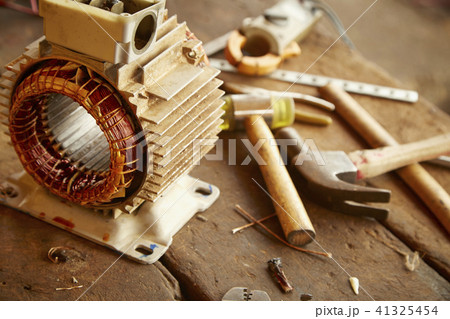 Old disassembled electric motor Old disassembled electric motor 41325454