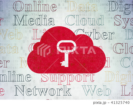 Cloud networking concept: Cloud With Key on Digital Data Paper background Cloud networking concept: Cloud With Key on Digital Data Paper background 41325740