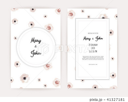 Vector invitation with handmade floral elements. 41327181