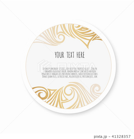 Gold vintage greeting card on a black background. Luxury ornament template. 41328357