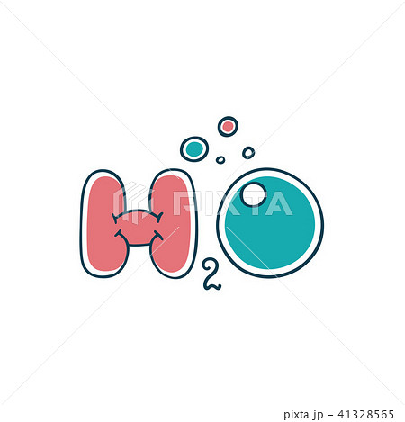 Chemical formula of water H2O.  41328565