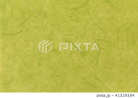 和紙のテクスチャー　手漉雲竜紙  草色 41329384